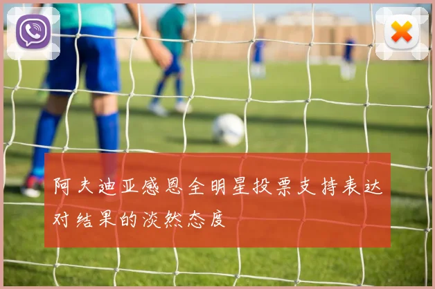 阿夫迪亚感恩全明星投票支持表达对结果的淡然态度